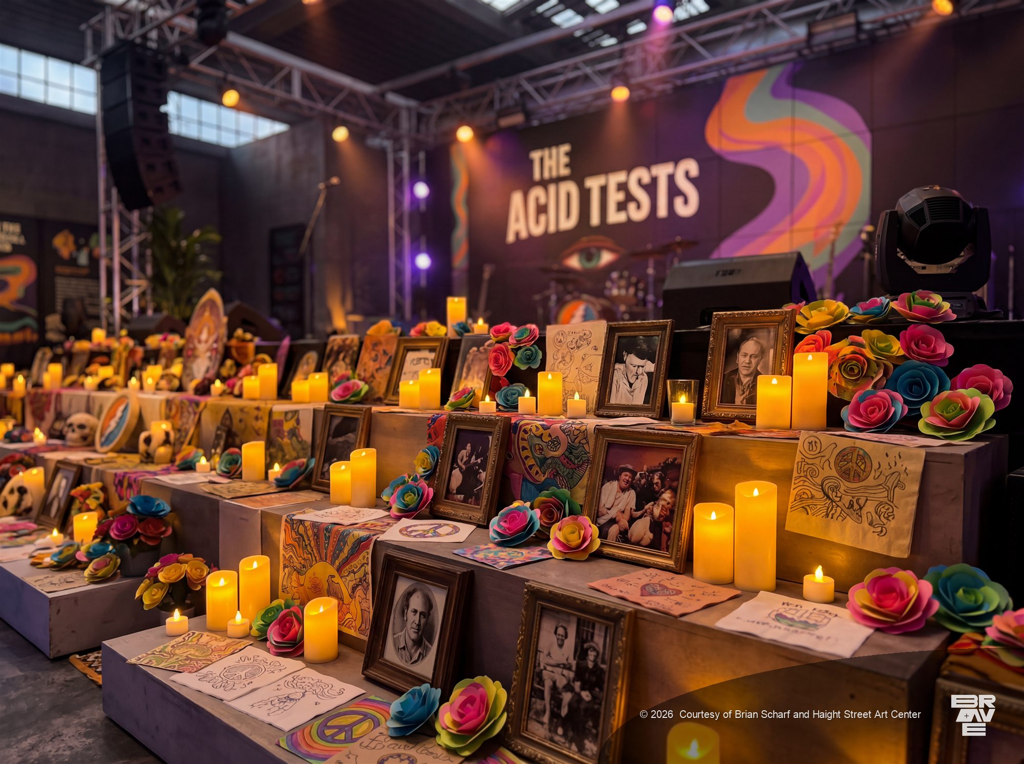 The Acid Tests stage and communal altar concept
