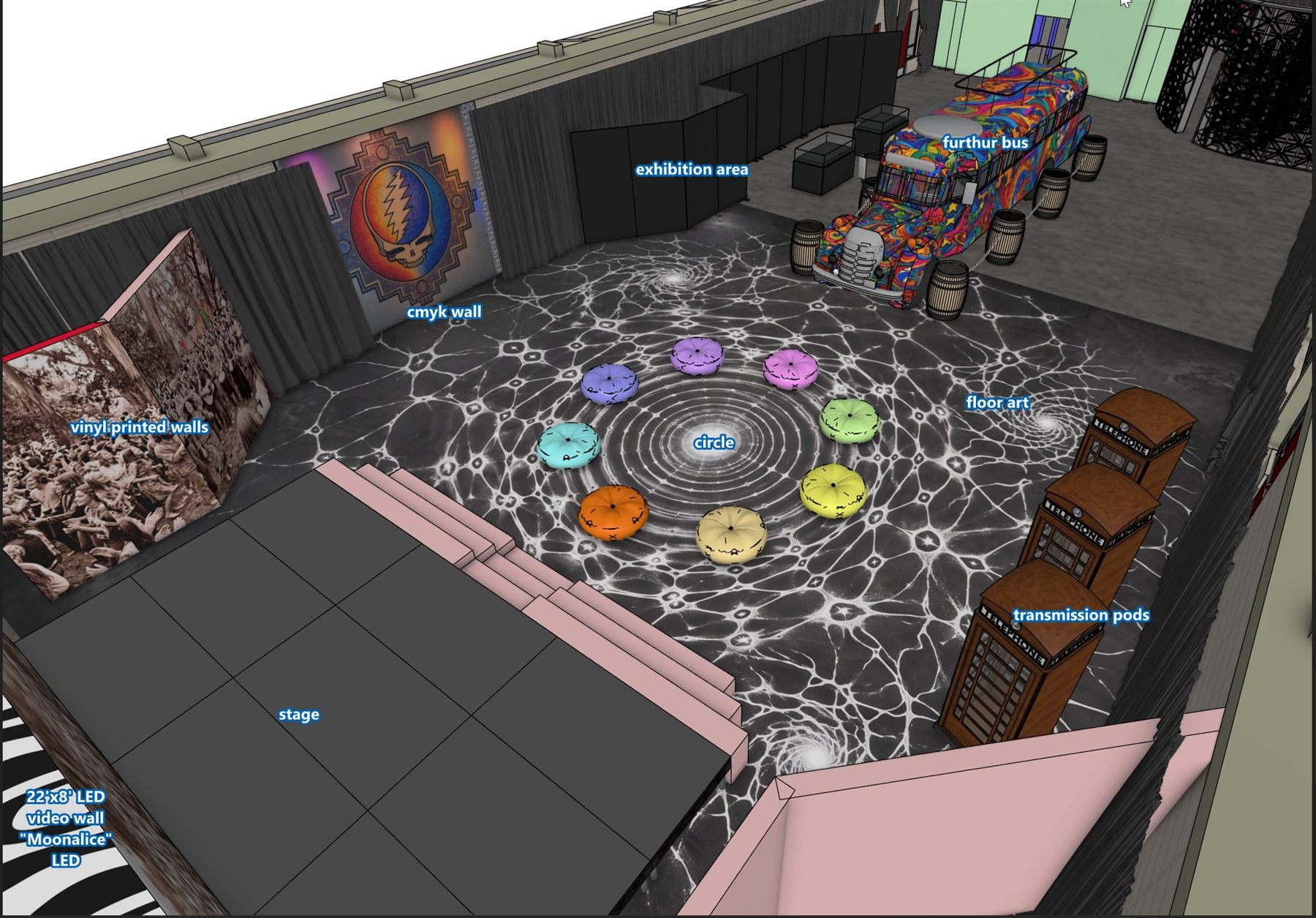 3D block-out of the ground plan