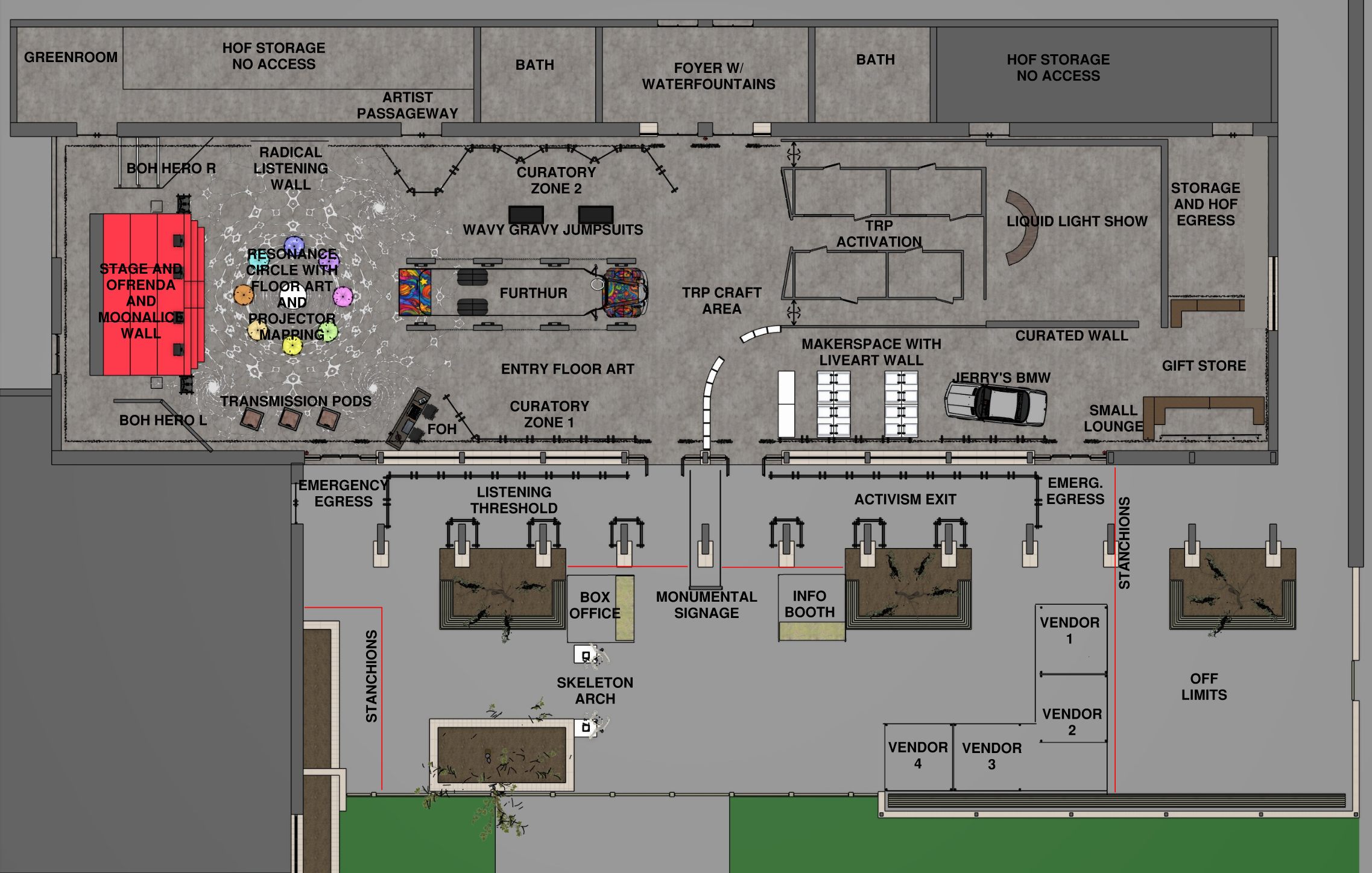 Ground plan, curatorial pass