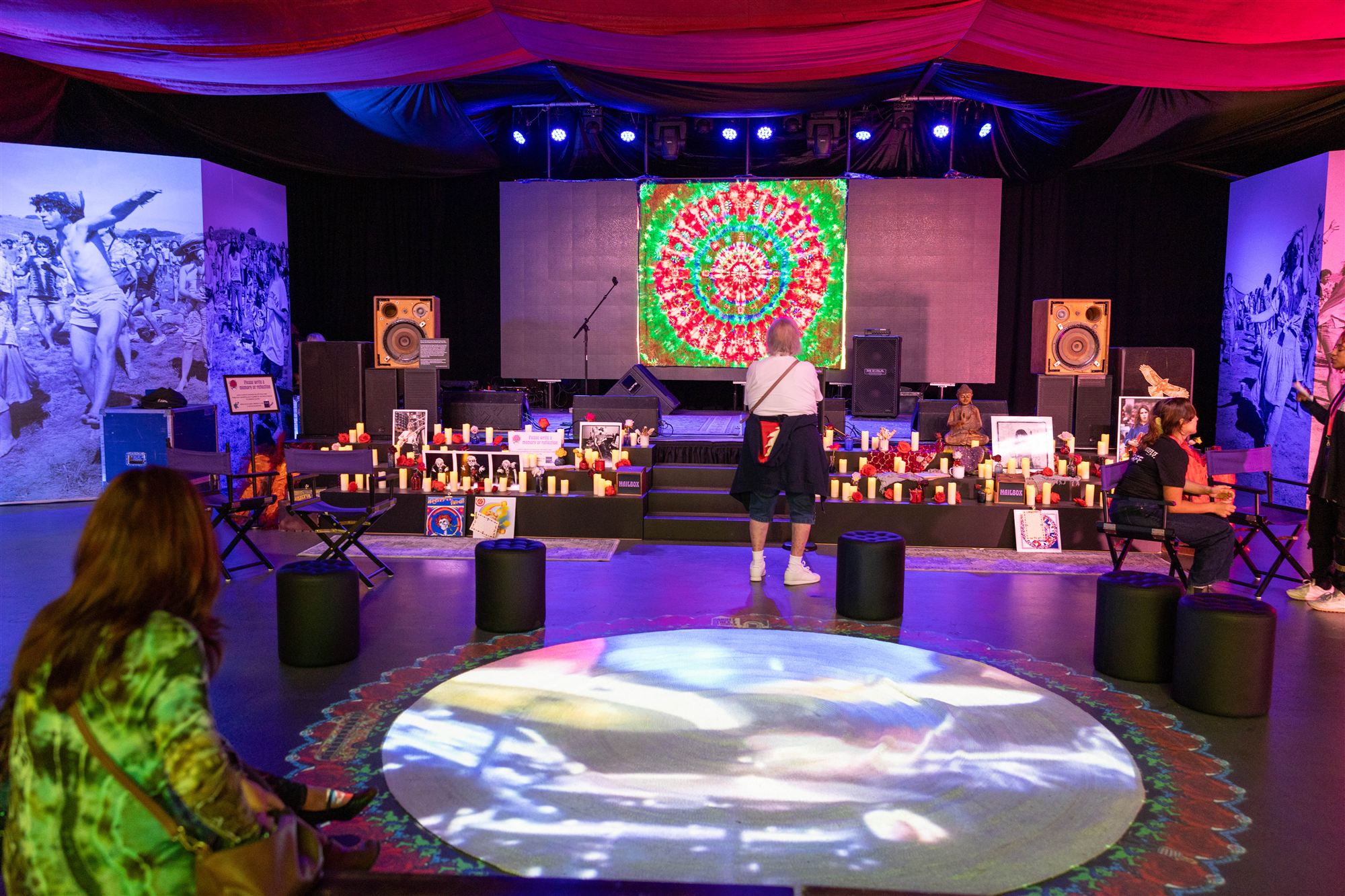 The Resonance Circle and memorial altar in front of the stage