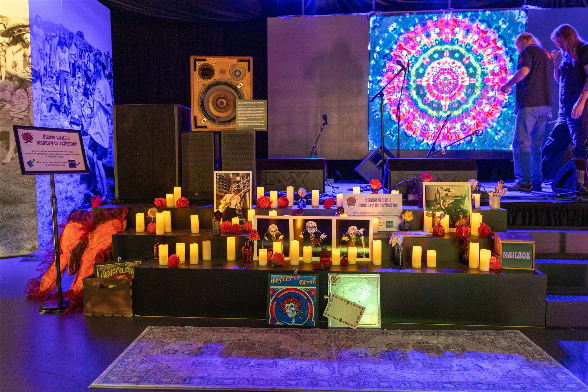 Guests at the candlelit memorial altar