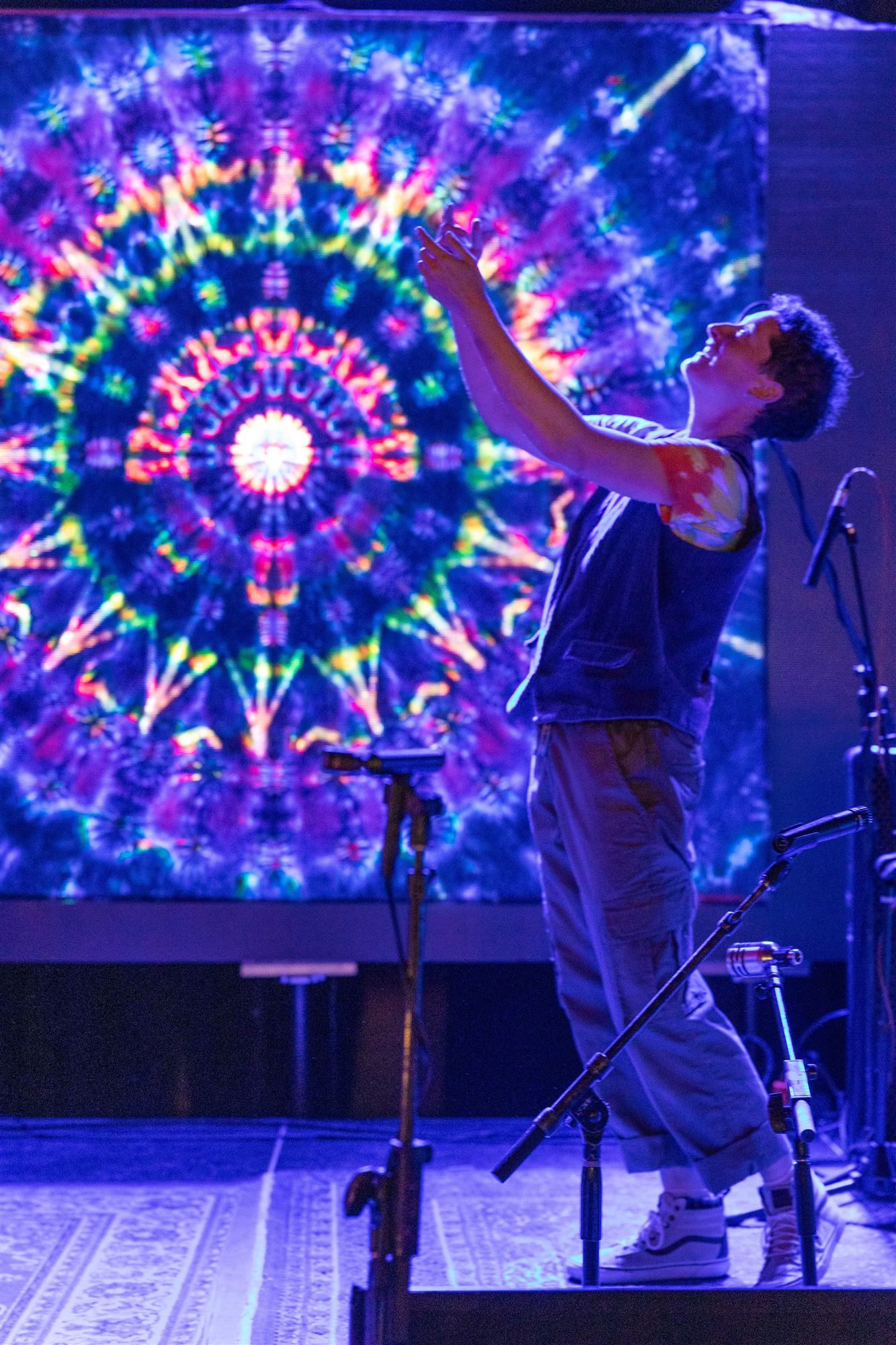 The Floral Blush Mandala lit from behind
